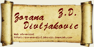 Zorana Divljaković vizit kartica